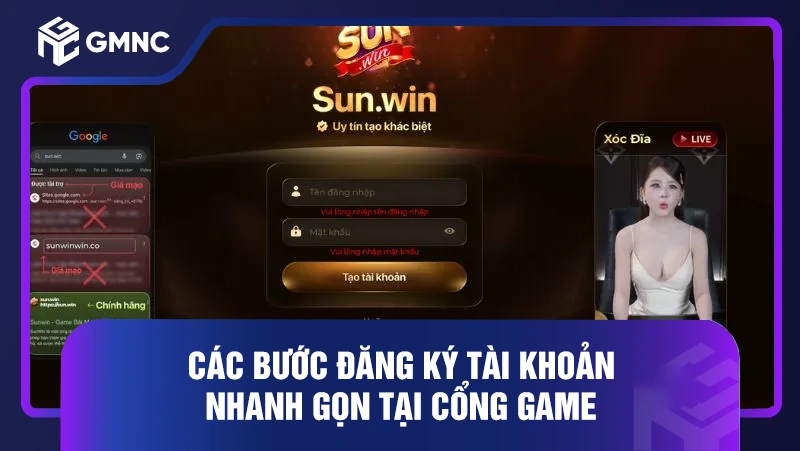 Đánh Giá Nhà Cái Sunwin - Thương Hiệu Giải Trí 2026 2 Các bước đăng ký tài khoản nhanh gọn tại cổng game