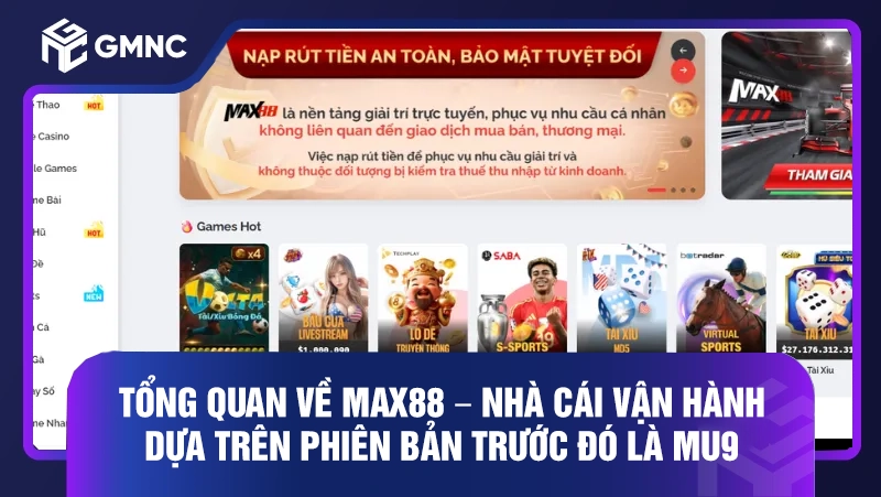 Tổng quan về Max88 – Nhà cái vận hành dựa trên phiên bản trước đó là MU9